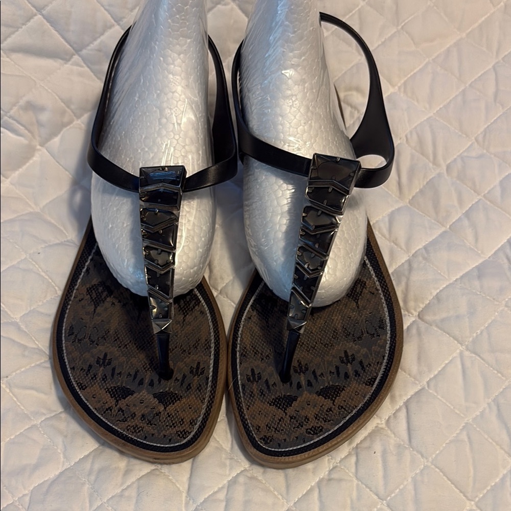 American Eagle Outfitters Black and Brown Sandals Casual Summer Footwear